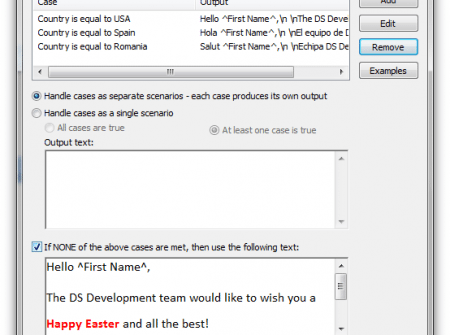 Use mail merge scenarios for complex message customization