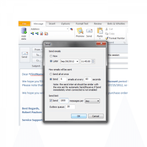 Schedule mass emails