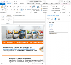 How to add ALT text in Outlook