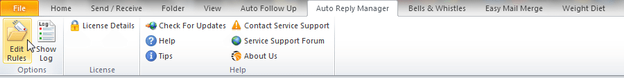 Auto Reply Manager Outlook toolbar
