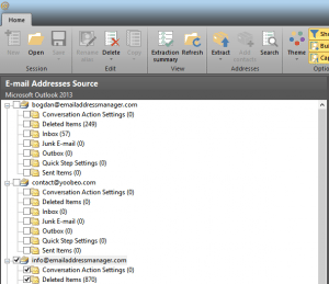 Extract email addresses from email folders