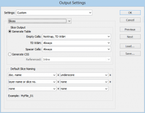 HTML slice options