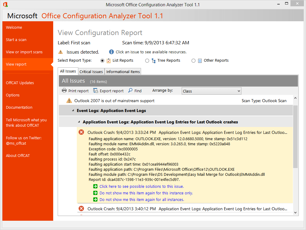 outlook 365 crashes when opening calendar