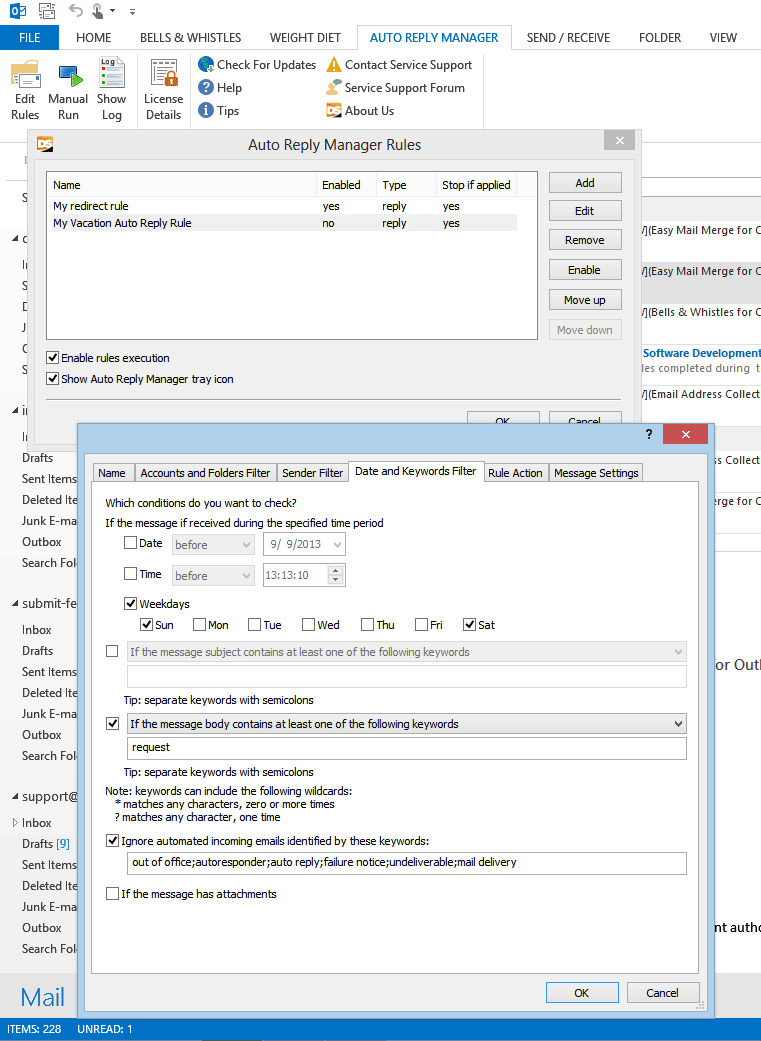 auto email in outlook