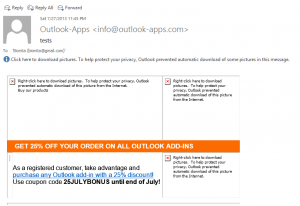 Outlook with ALT text