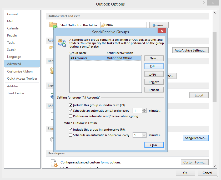 intestazioni outlook 2010