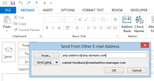 Send from any address in Outlook