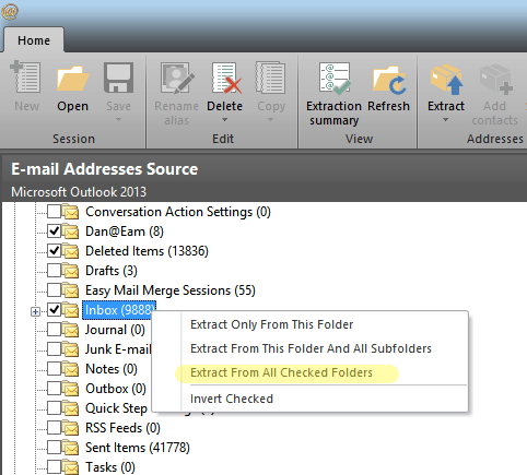 extract from email folders