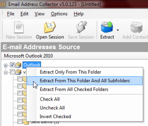 Extract Email Addresses from Outlook folders