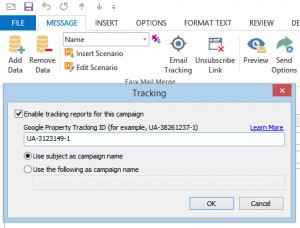 Insert tracking id
