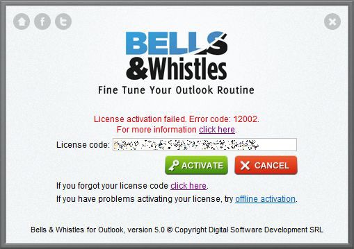 License activation error