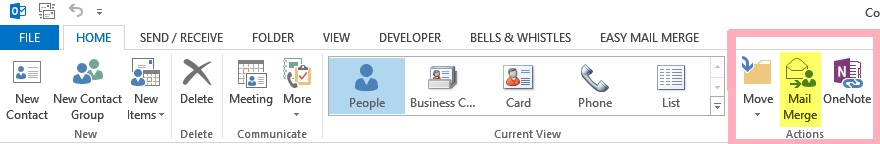 Mail merge button