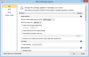 plain text Outlook addin