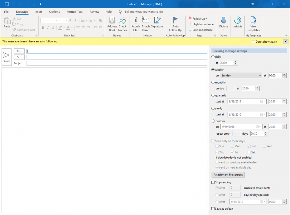 Easily Schedule a Recurring Email in Outlook