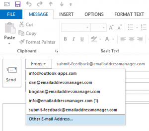 Send from other email address